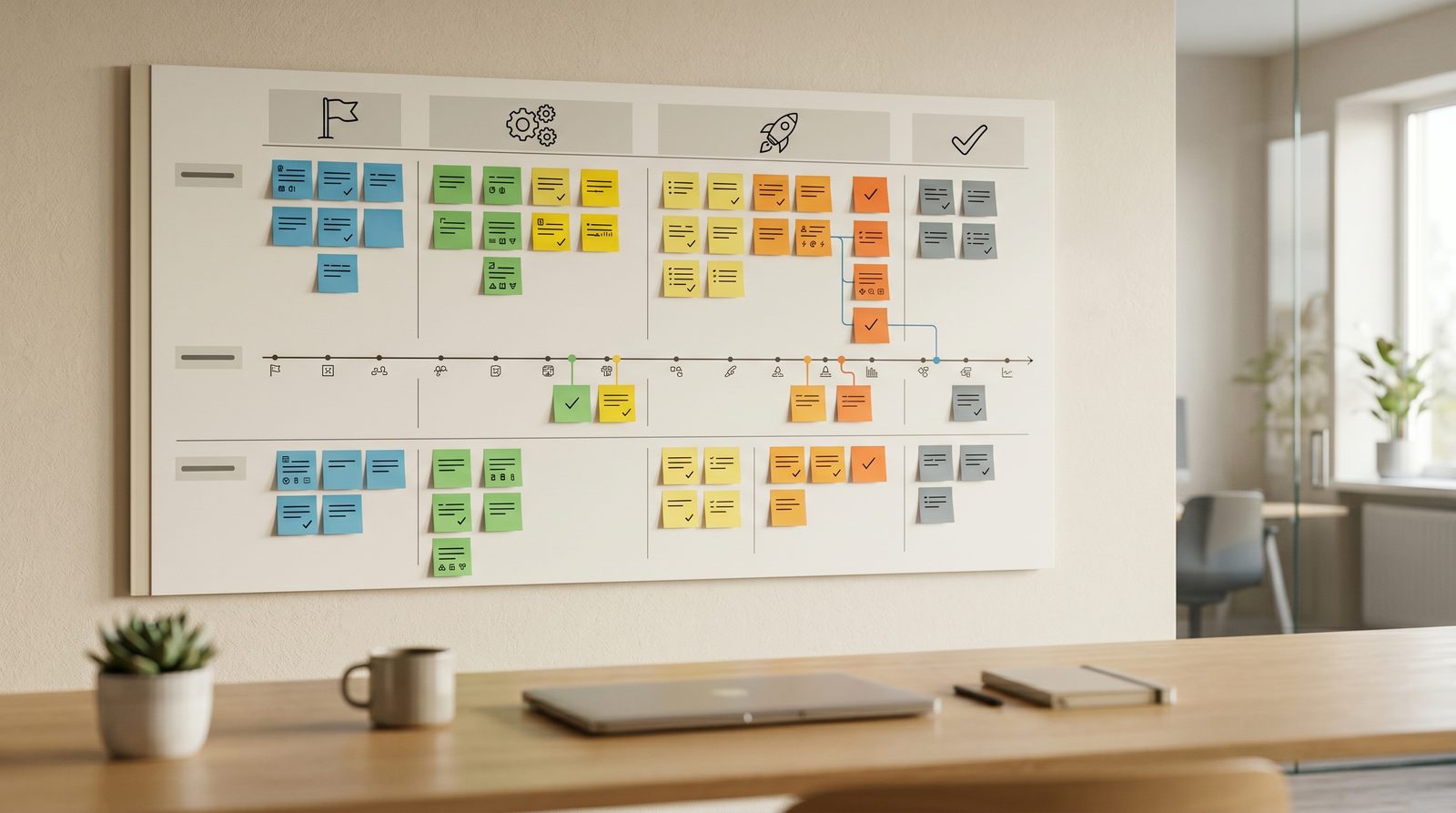 A project-planning wall