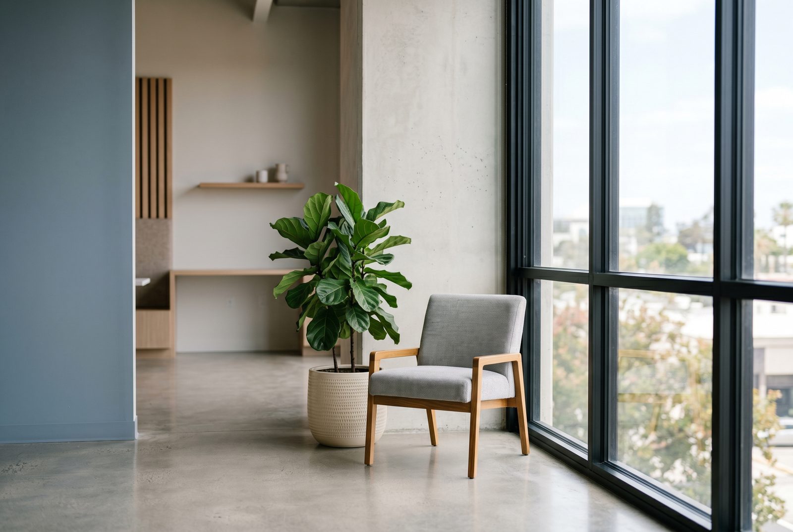 A calm, organized workspace